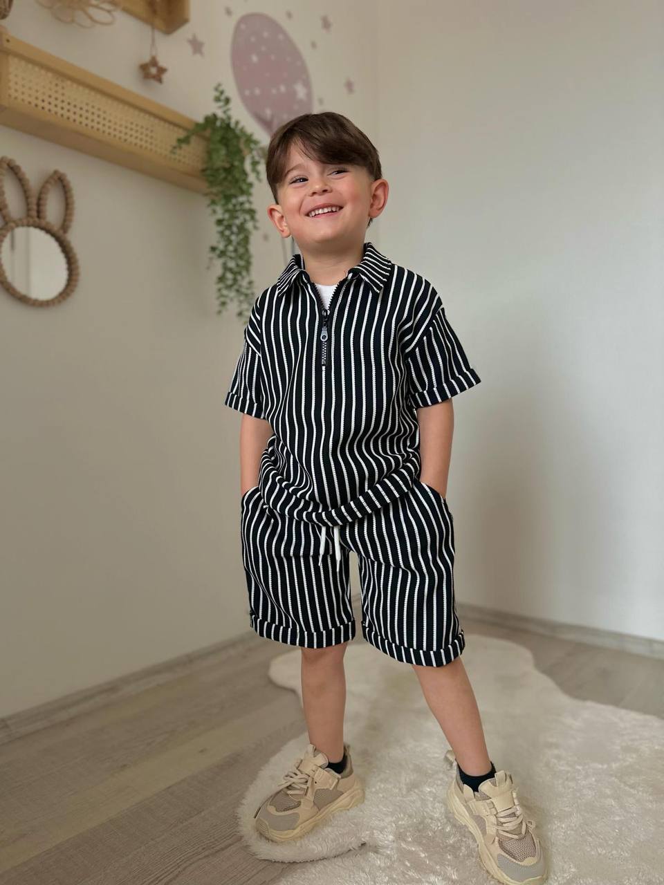 Cizgili Spor Takim Erkek Cocuk Alt Ust Takim