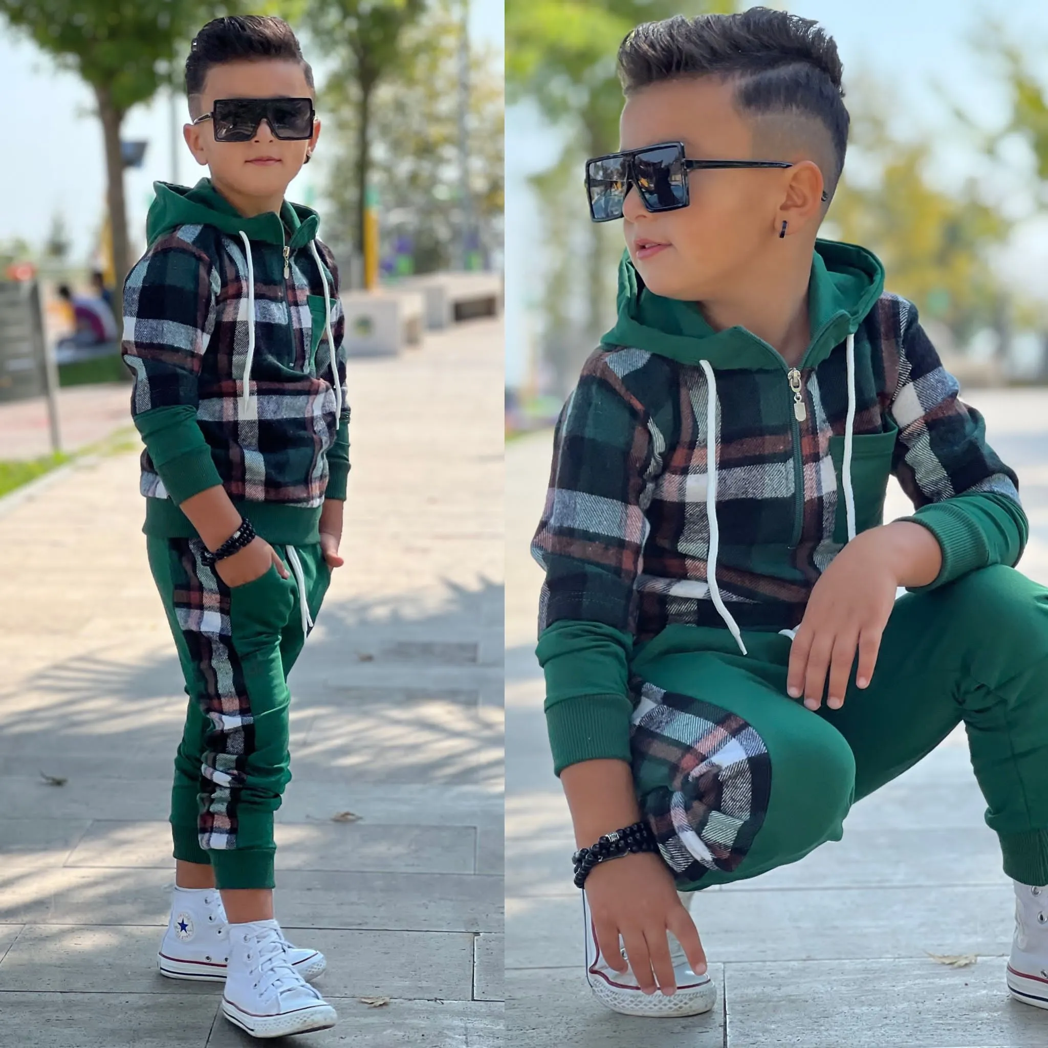 Cocuk Esofman Takimi Oduncu kumas alt ust takim