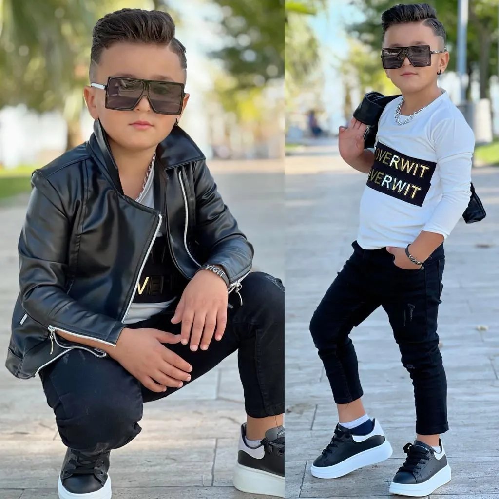 Deri Ceketli Takim Kot Pantolon Bady 