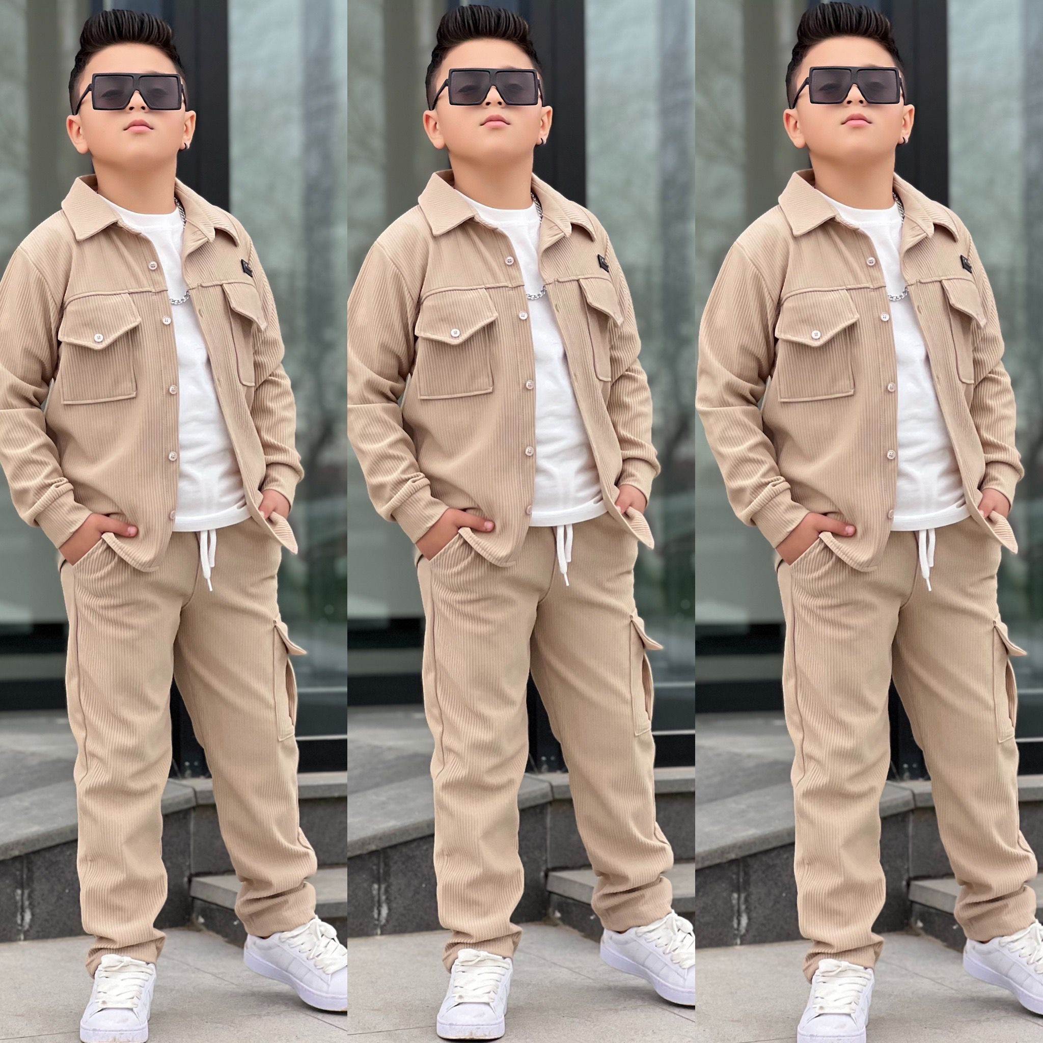 Erkek Çocuk 3lu Takim Alt Üst Takım Penye Tshirt 