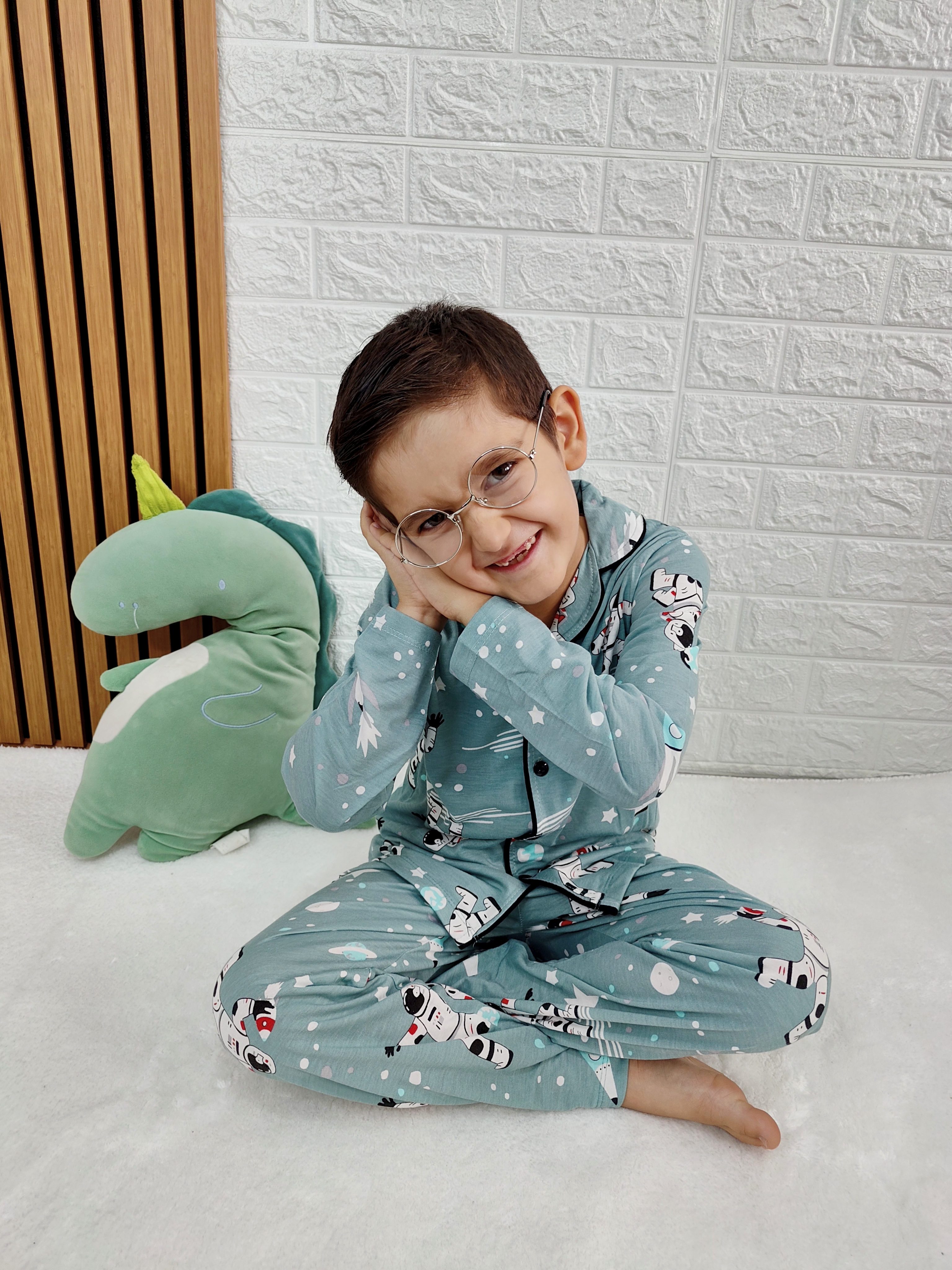 Erkek Cocuk Astronot Pijama Takımı Alt Ust Takim