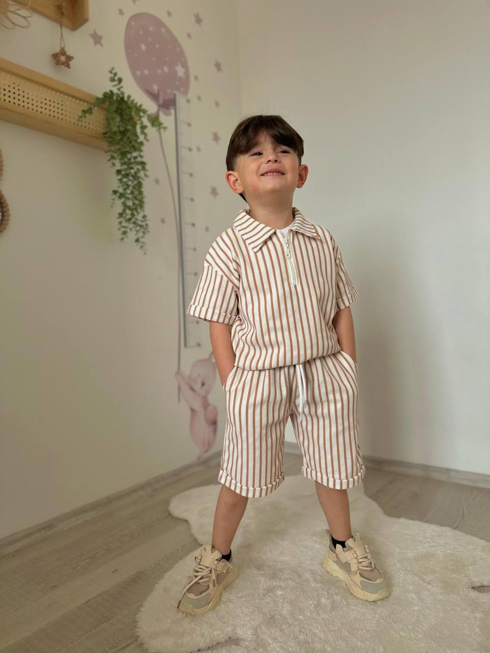 Erkek Cocuk Cizgili Spor Ikili Takim Alt Ust Takim