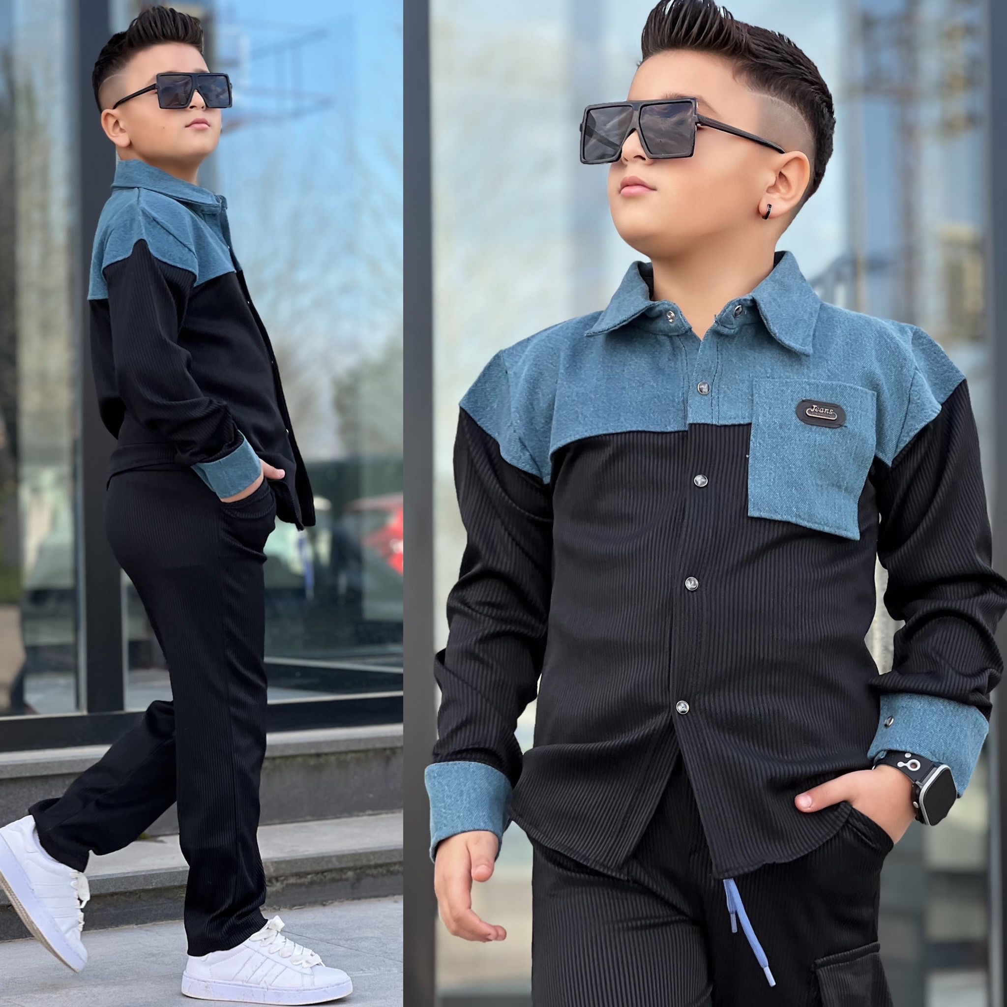 Erkek Çocuk Kot Detaylı Spor Takim 