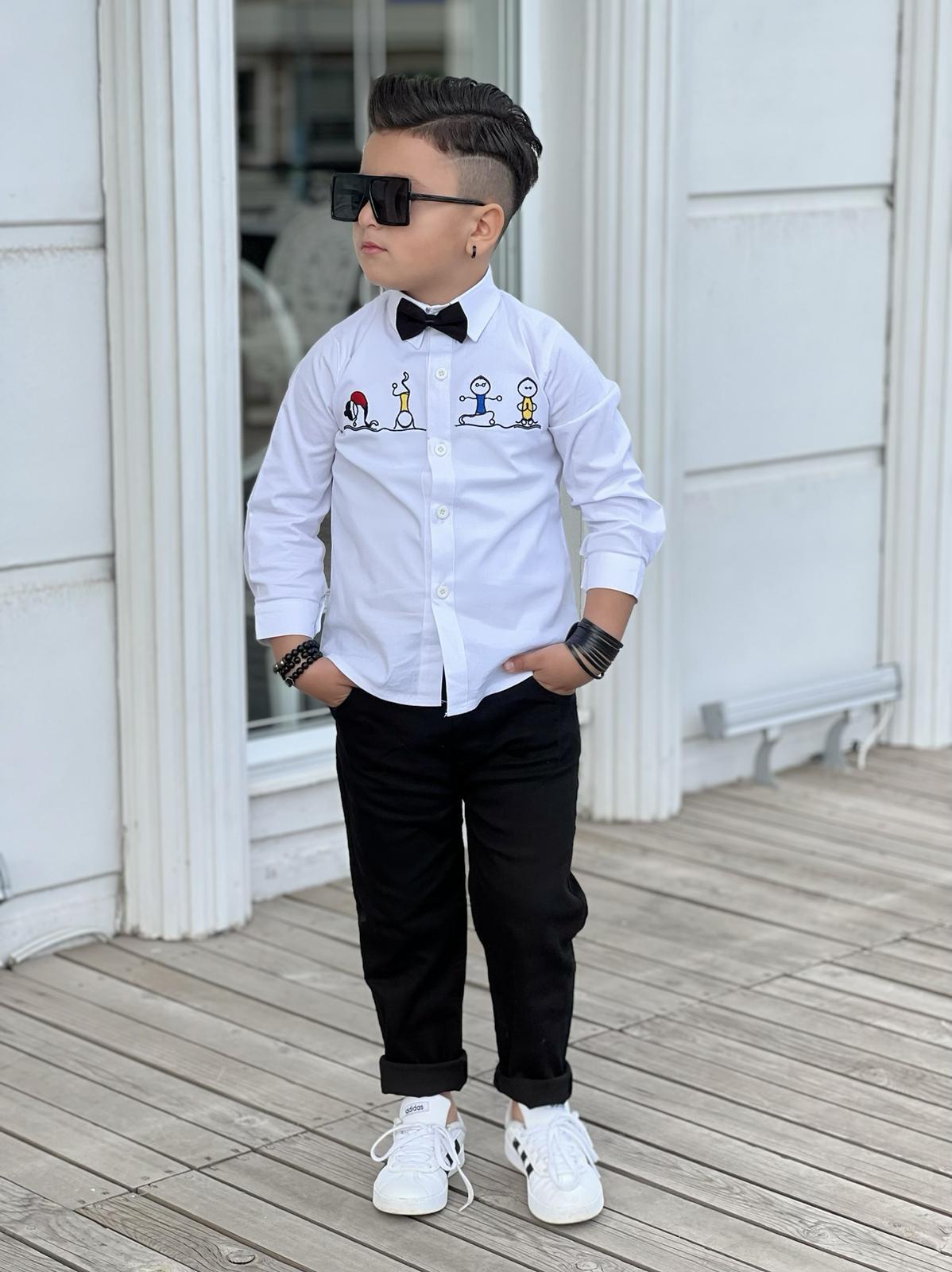 Erkek cocuk papyonlu takim pantolon gomlek papyon