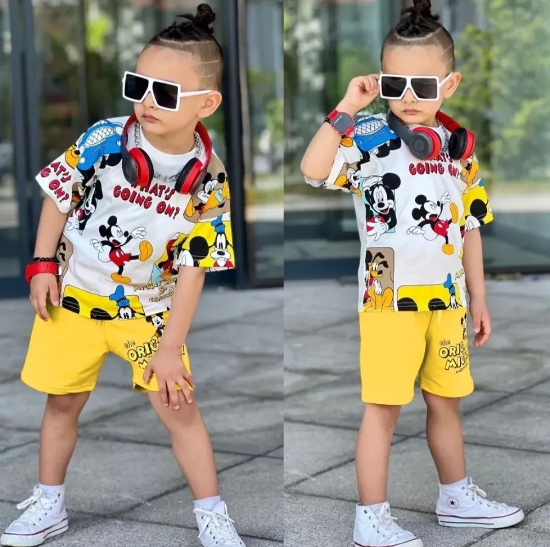 Erkek Çocuk Mickey Şortlu Takım