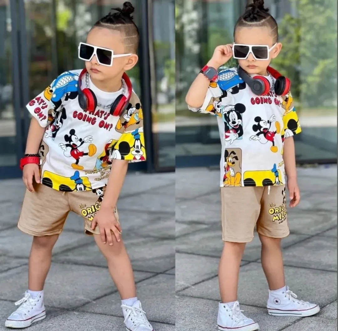 Erkek Çocuk Mickey Şortlu Takım