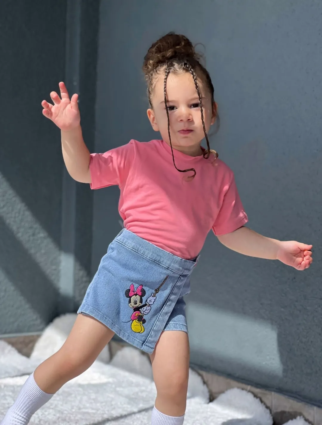 Kız Çocuk Minie Mause  Şort Etekli Takım