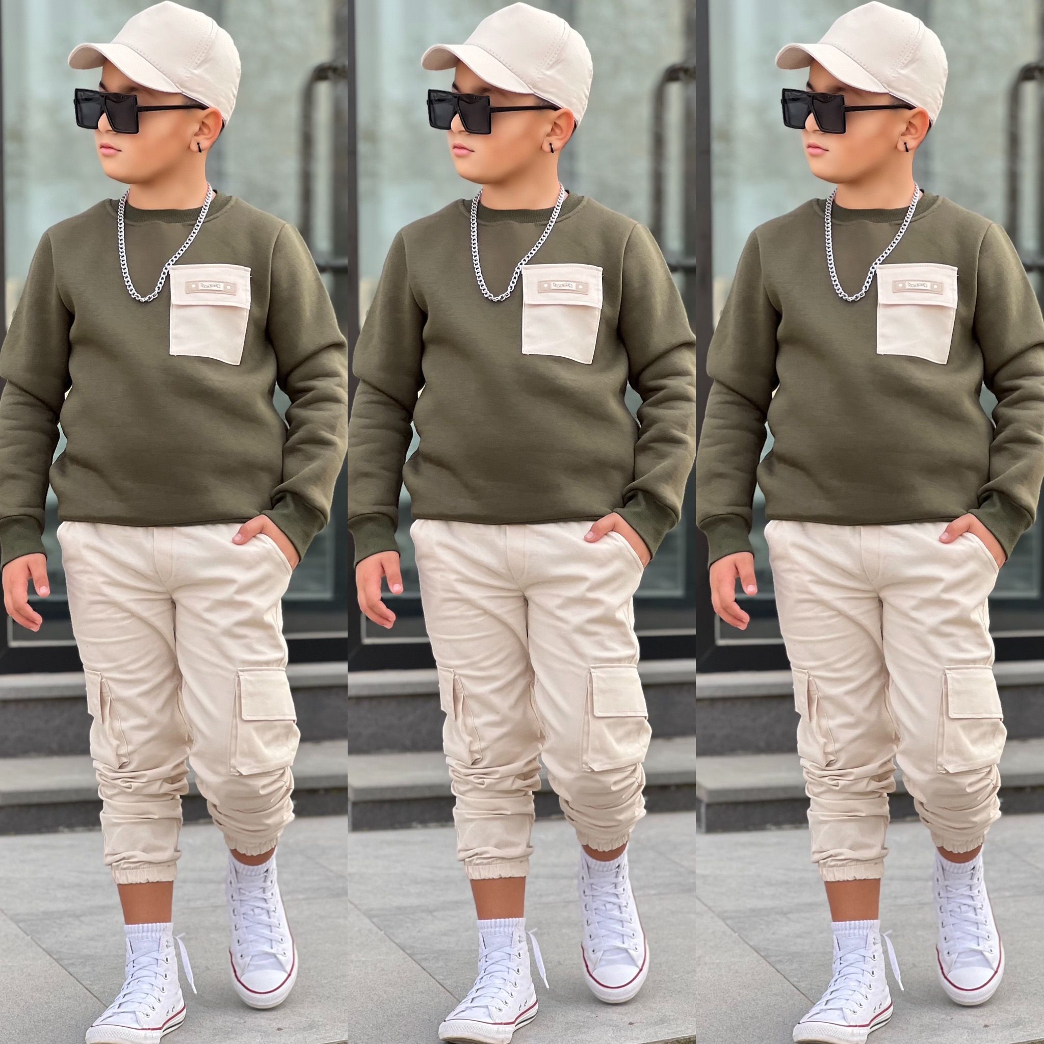 Şapkali 3lu takim Erkek Cocuk Spor Takim