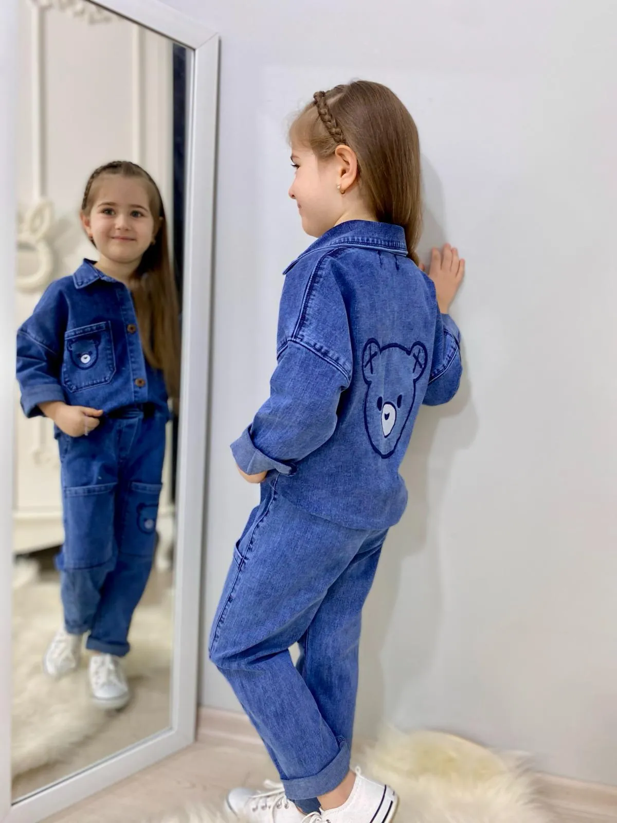 Unisex  çocuk Kot Takim Alt üst takim
