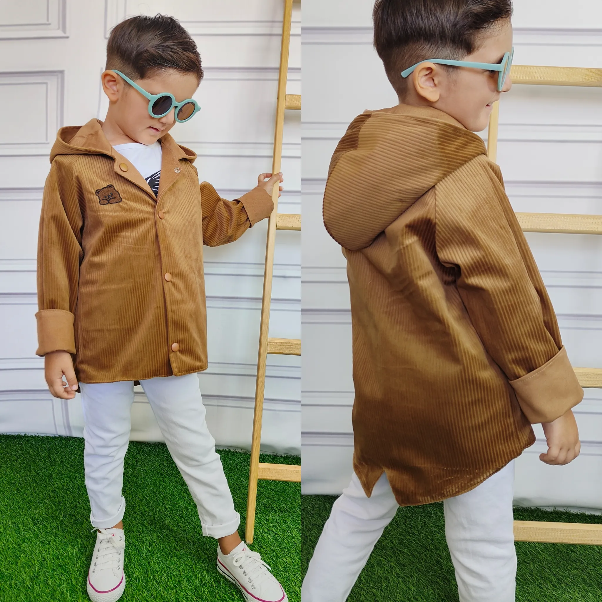 Unisex Çift Taraflı Trenç
