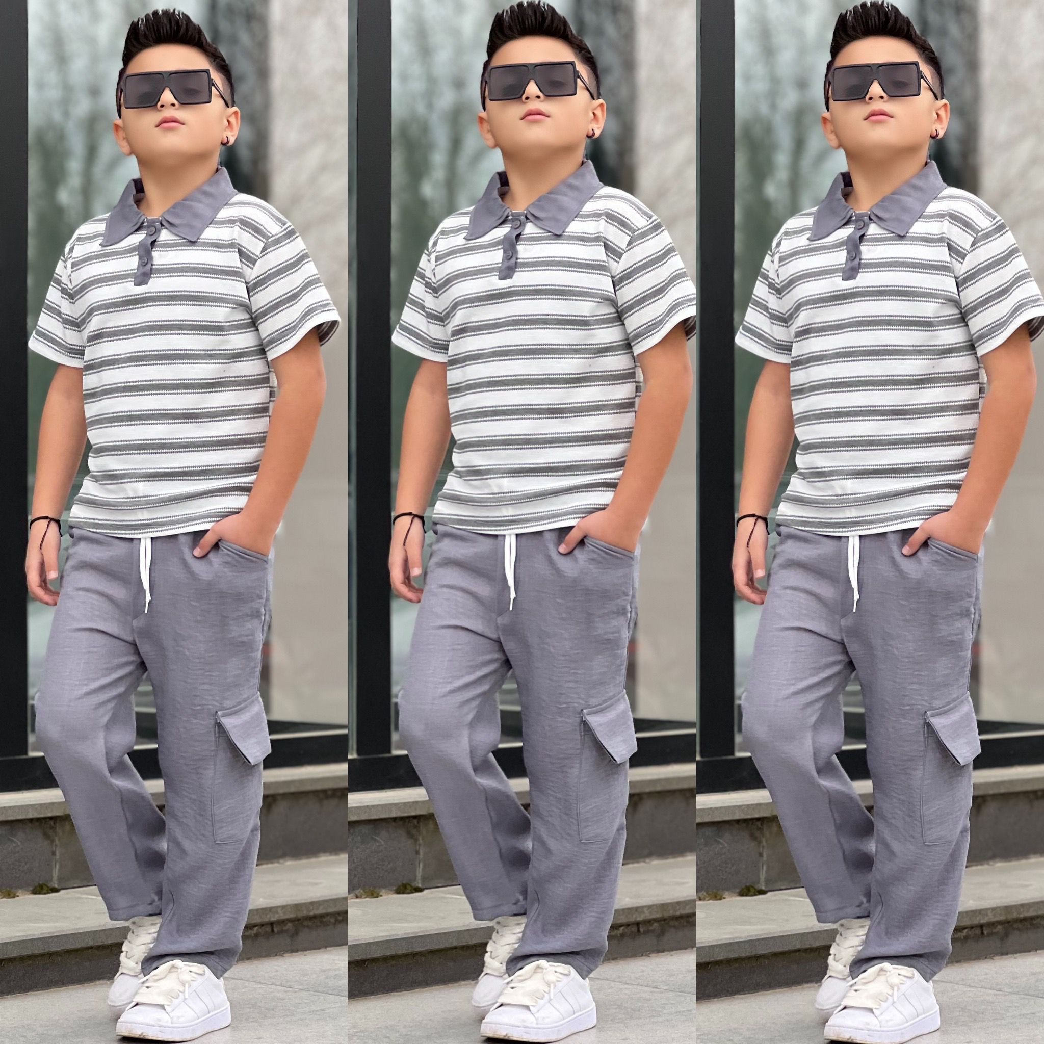 Yaka Detaylı Tshirt Pantalon Takım Alt Üst Takım 