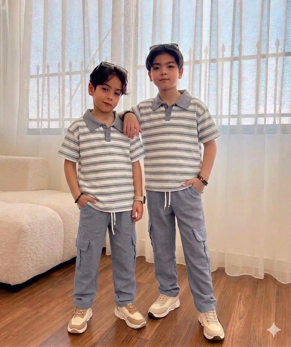 Yaka Detaylı Tshirt Pantalon Takım Alt Üst Takım 