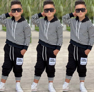 Cocuk Esofman Takimi Cizgili Sweat ve Esofman Takim