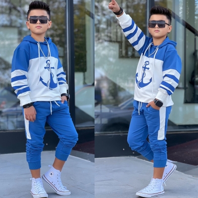 Erkek Çocuk Çapalı Kapsonlu Esofman Takimi Alt Ust Takim