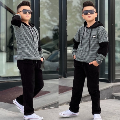 Erkek Cocuk Esofman Takimi Triko Detay