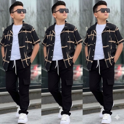 Erkek Çocuk Gömlekli 3lu Takim Alt Üst Spor Takim