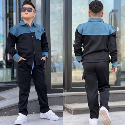 Erkek Çocuk Kot Detaylı Spor Takim