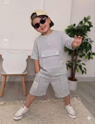 Erkek Çocuk Şort İkili Takım Alt Üst Spor Takim