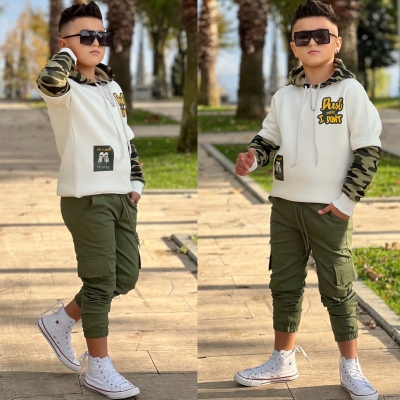 Erkek Cocuk Spor kamuflaj Takim Alt Ust Takim