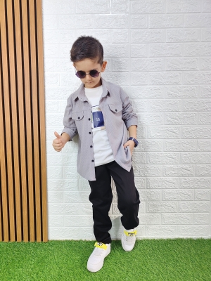 Erkek Cocuk Takim Gomlek Pantolon Tshirt alat ust takim