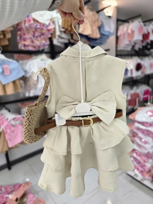 Kiz cocuk cantali kemerli takim Alt ust takim