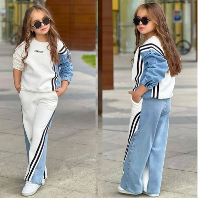 Kiz Cocuk Kot Detayli Spor Esofman Takimi